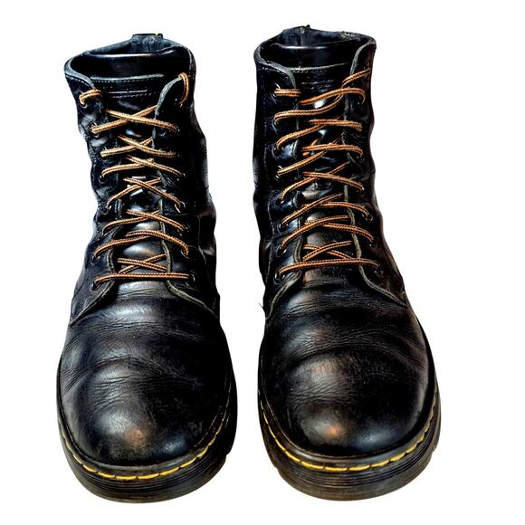 Dr Martens \'Combs\' Men\'s Black Soft Leather Boots Combat 8 Eyelet Lace-up 9M main image 5
